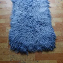 Горячая дешевая цена большие кудрявые волосы подлинный окрашенный синий цвет монгольская овчина меховая кожа пластина от фабрики