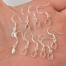 Venta al por mayor, 100 Uds., 925 ganchos, pendientes, gancho para pendiente de Plata de Ley 925, mango de 24 horas, entrega rápida