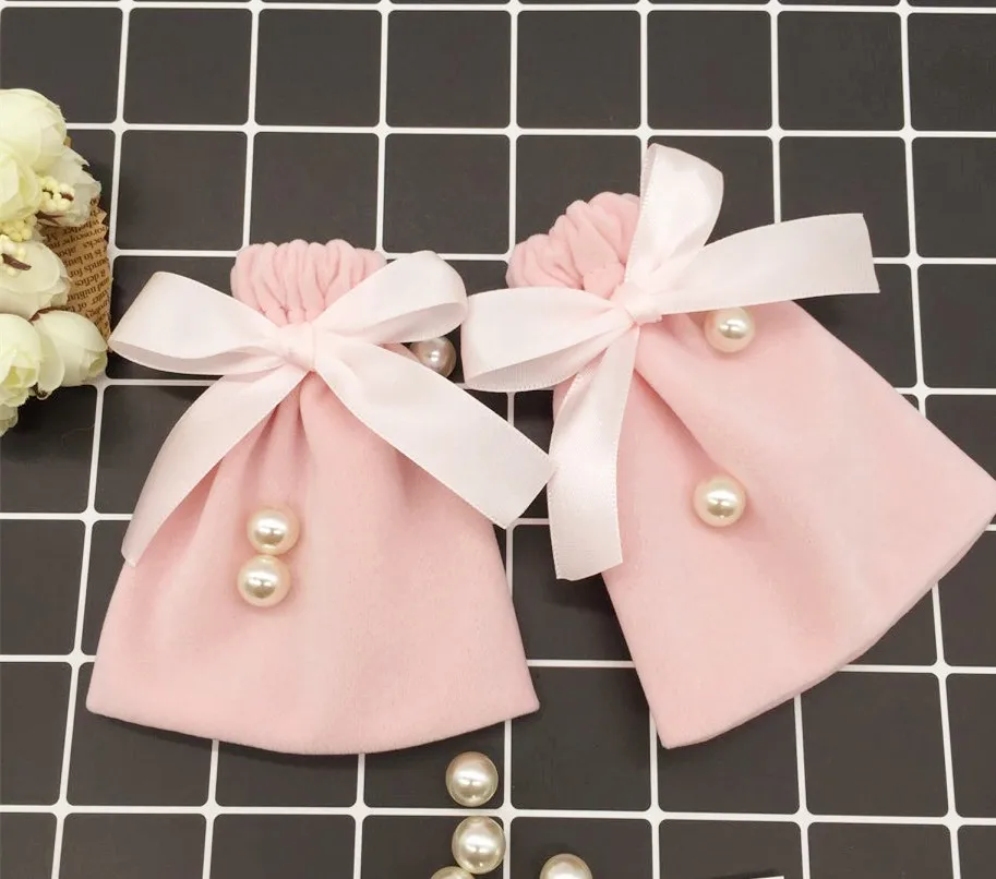 10pcs pink gift pouches with ribbons decor multi sizes mini reusable