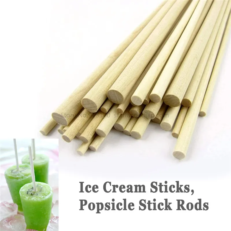 

Popsicle Rod Stick Ice Cream Rod Wooden Ice-lolly Stick Length120mm Diameter5mm, 50pcs/lot