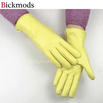 

New Arrivals Straight Style Female Leather Gloves four color Sheepskin Gloves Wool Lining Spring & Autumn Driving Gloves