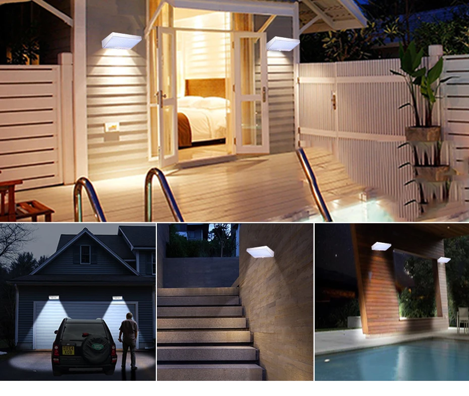 Solar ao ar Sensor de Movimento Led à Prova Jardim Livre Dwaterproof Água Lâmpada Iluminação Solares Exterior Painel Energia Spotlight 48 Led Luz 16 High Quality solar exterior