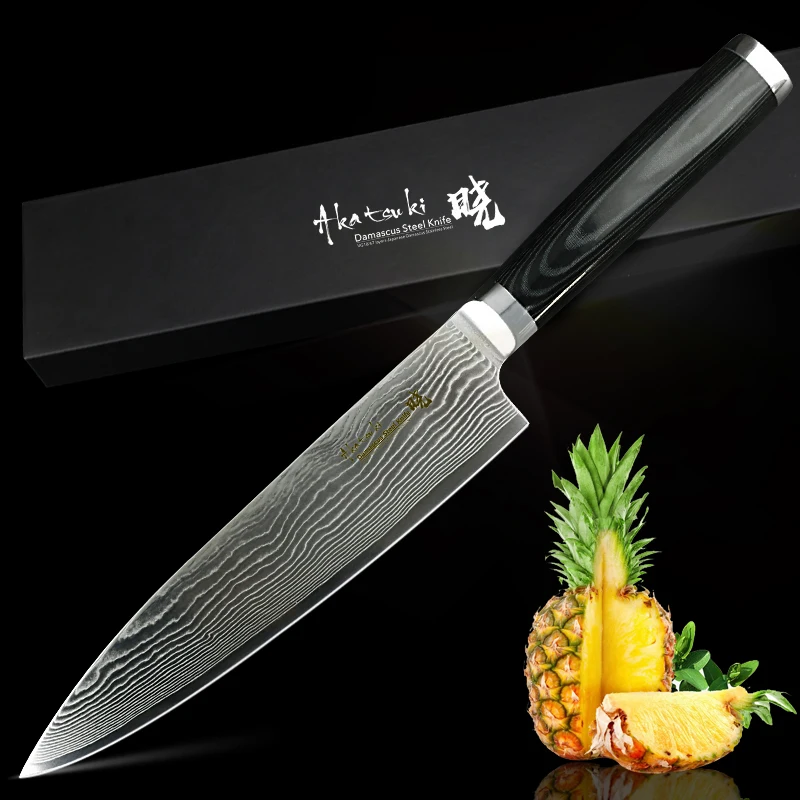 Дамаск ножи 8 "шеф-повар Ножи японский Кухня Ножи Дамаск VG10 67 Слои Нержавеющая сталь Ножи Ультра Sharp Микарта ручки
