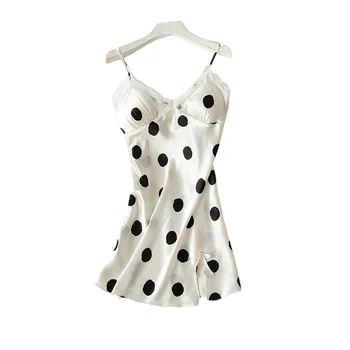 

Silk Lace Women Sleepwear Ladies Sexy Lingerie Sleepdress Babydoll Nightdress Nightgown Sleepshirts Homewear