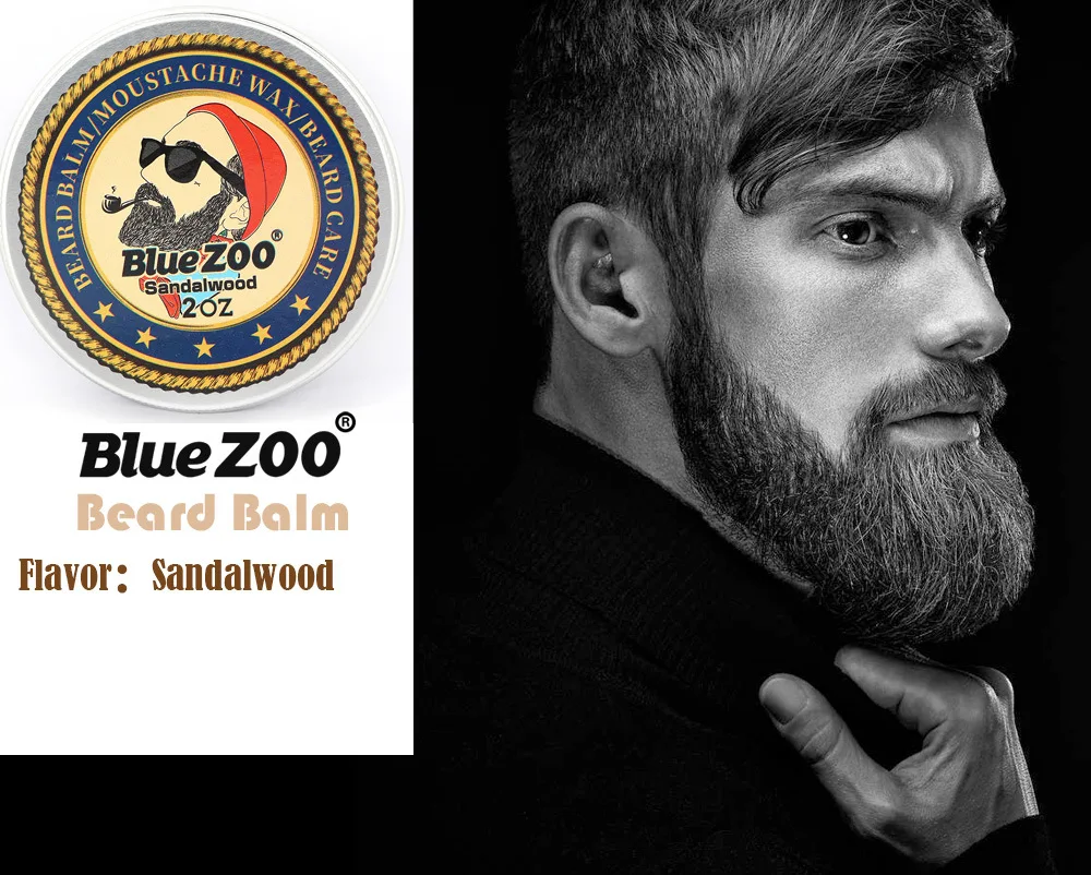 Blue Zoo натуральный органический бальзам для бороды крем для мужских волос на лице увлажнение и Сглаживание лица рост волос BZ021