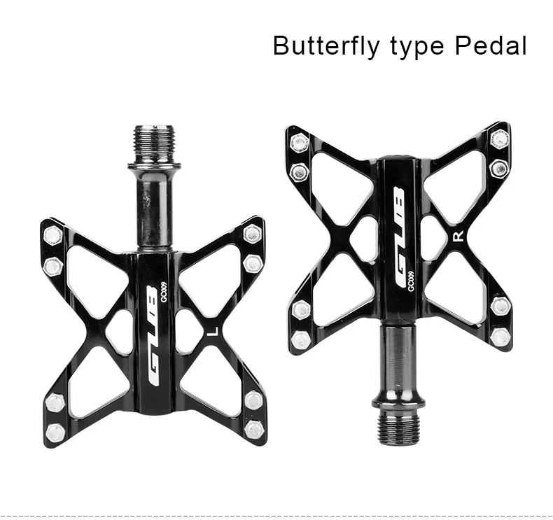 Педали для велосипеда из алюминиевого сплава для MTB Нескользящая велосипедная педаль 3 подшипника плоская платформа противоскользящая велосипедная педаль для езды на велосипеде часть GUB