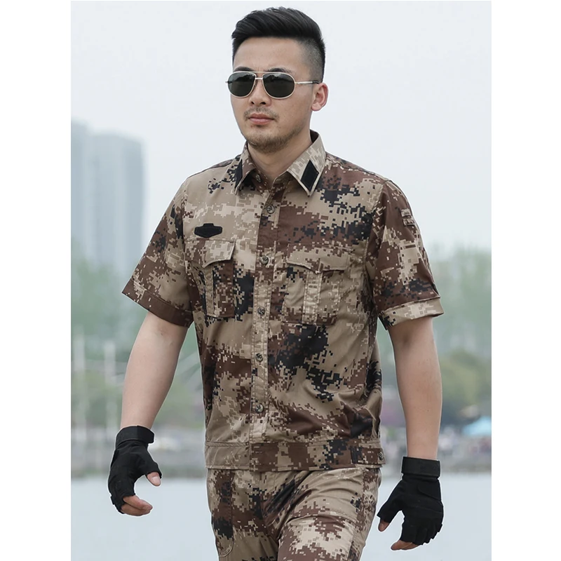 Military Hunting Uniforms Adventure Tactical Short-sleeved+Shorts SWAT Shooting Suits Army Training Clothes Camouflage Trousers | Спорт и