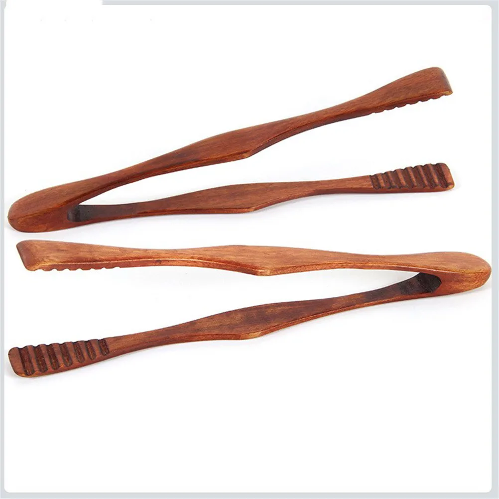 

1 pc Wood Food Tongs Barbecue Steak Tongs Bread Dessert Pastry Clip Clamp Buffet Kitchen CookingTools