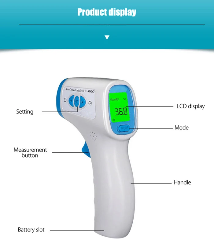 Детский цифровой термометр взрослое тело, лоб инфракрасный термометр Бесконтактное устройство измерения температуры