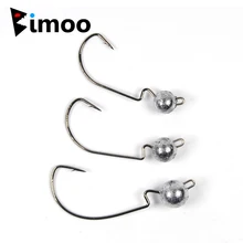 Bimoo 20 штук 3,5 г 5 г 7 г Утяжеленные крючки для Червяков, басовая рыболовная шариковая головка, Джиги, рыболовные терминальные снасти