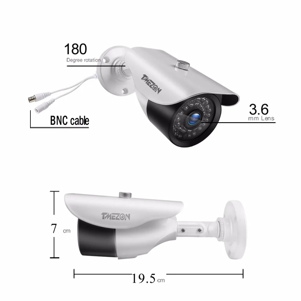 Tmezon HD AHD 4CH 1080P DVR NVR 4 шт 2.0мп камера домашняя система видеонаблюдения CCTV наружная камера ночного видения 1 ТБ 2 ТБ набор