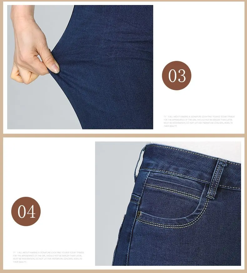 Middle Aged Women Casual Jeans Pants Dark Blue Denim Trousers Woman Straight Jeans Pantalones Mujer Denim Trouser Mother (7)