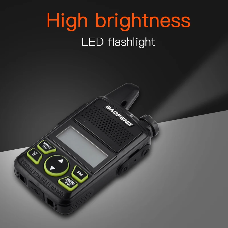 BAOFENG BF T1 Walkie Talkie мини двухстороннее радио UHF 400 470 мГц 20CH Портативный Хэм CB фонарик fm