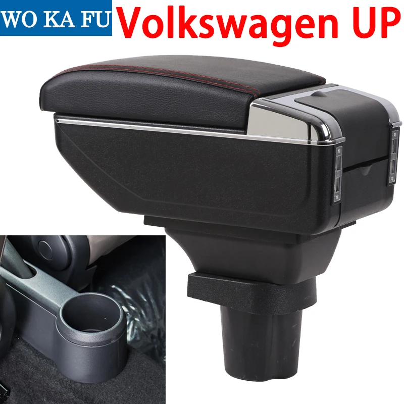 Для Volkswagen UP! Подлокотник коробка универсальный автомобиль центральной консоли caja модификации интимные аксессуары двойной поднятый с USB