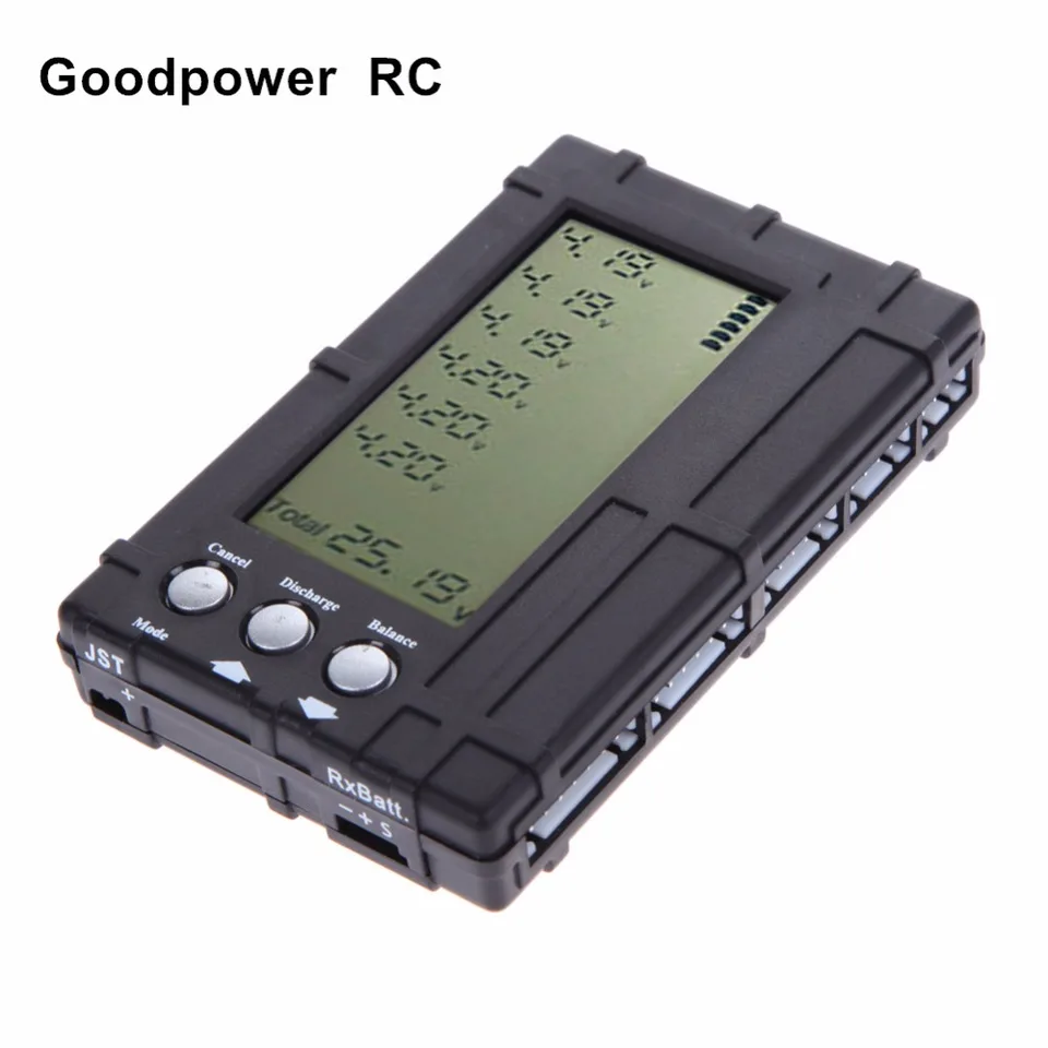 3 en 1 RC LCD Li-Po balanceador de la bater/ía Capacidad del medidor de tensi/ón Tester Digital de la bater/ía Comprobador de controlador Tester Negro