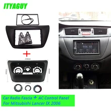 2 unids/lote Accesorios Panel de Control AC + Car Radio Fascia para Mitsubishi Lancer IX 2006 Centro de Control Dvd Marco de Ajuste Kit