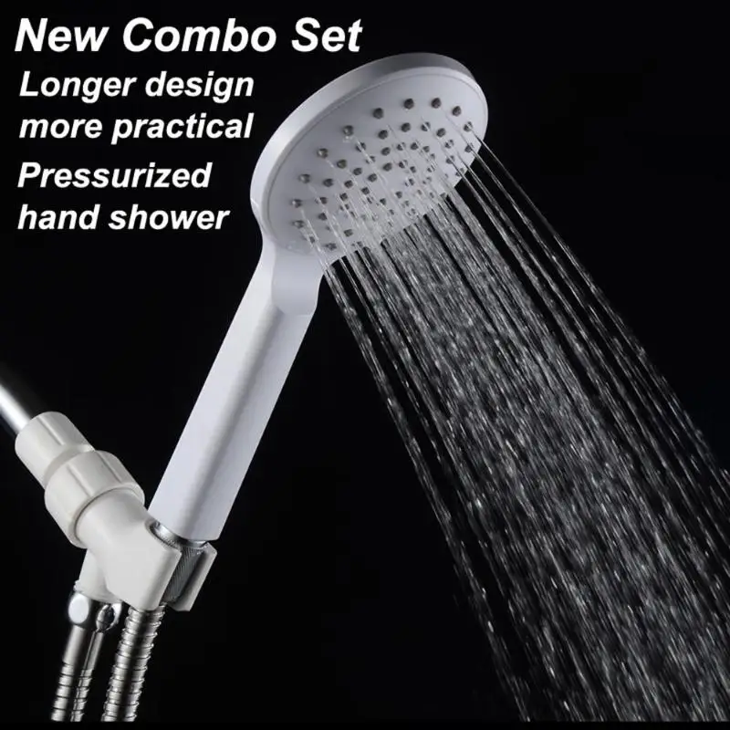Handheld Shower Head Sets ABS Filter Sprayer Bathroom Accessories w/Hose Bracket Adjustable Shower Head Water Saving Filter