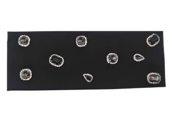 

P172183 2018 newest fashion gunmetal crystal flat hairband