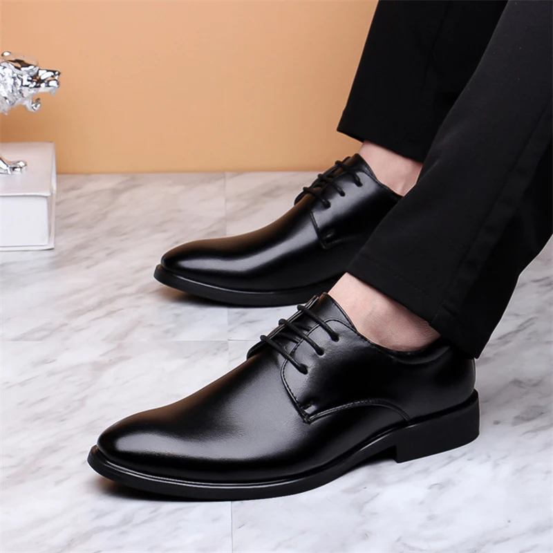 Merkmak/Мужская брендовая кожаная официальная обувь; модельные туфли на шнуровке; оксфорды; модная обувь в стиле ретро; элегантная Рабочая обувь; Прямая поставка