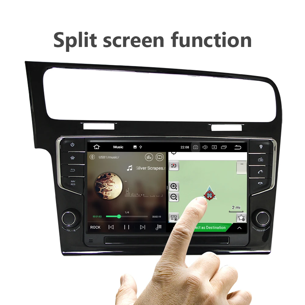  Eunavi Octa Core 9'' Android 9.0 4GB RAM Car Radio GPS Player for VW GOLF 7 golf7 2013-2017 head un