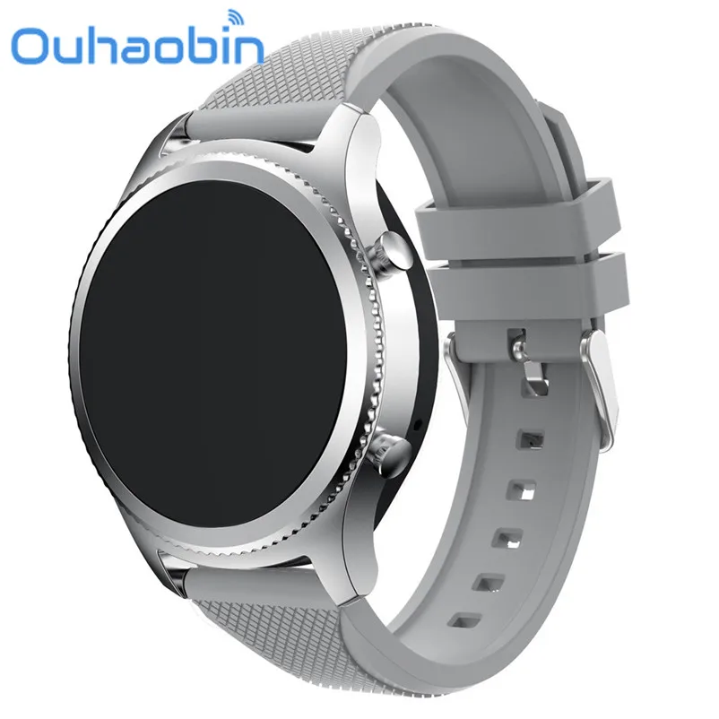 Ouhaobin 135-245 мм Модный спортивный силиконовый браслет ремешок для samsung gear S3 Frontier Gfit oct 11 Прямая поставка - Цвет: Серый