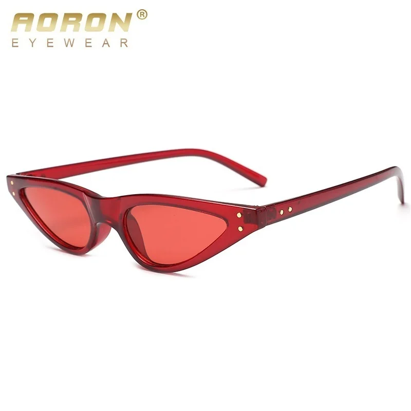 Aoron 2018 Small Red Sunglasses Cat Eye Women Brand Design Cateye Frame