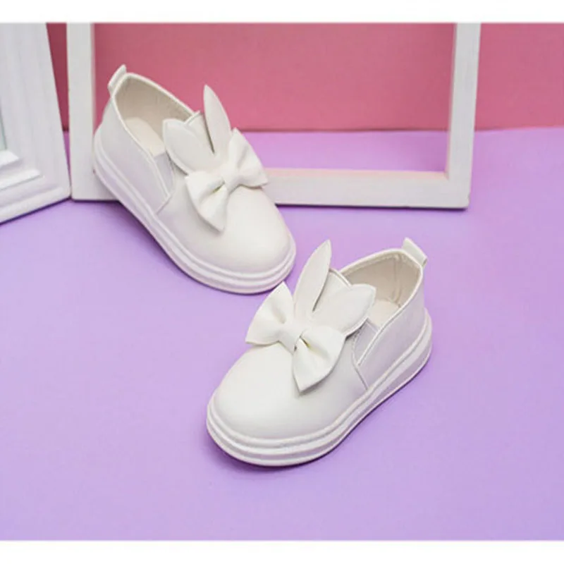 New Casual Children's Shoes Cute Rabbit Breathable Wear-resistant Kids Shoes For Girls White Red Pink Girls Flat Shoes XSKD11 (10)