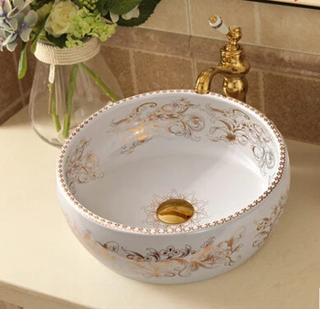 

European Ceramic Art Bathroom Round table basin wash basin washbasin