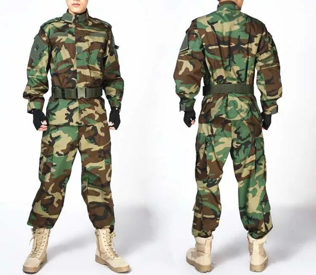 Армейская Тактическая Военная Униформа рубашка+ брюки камуфляжная ACU FG Боевая форма США армейская мужская одежда костюм страйкбол охота - Цвет: Woodland Camo