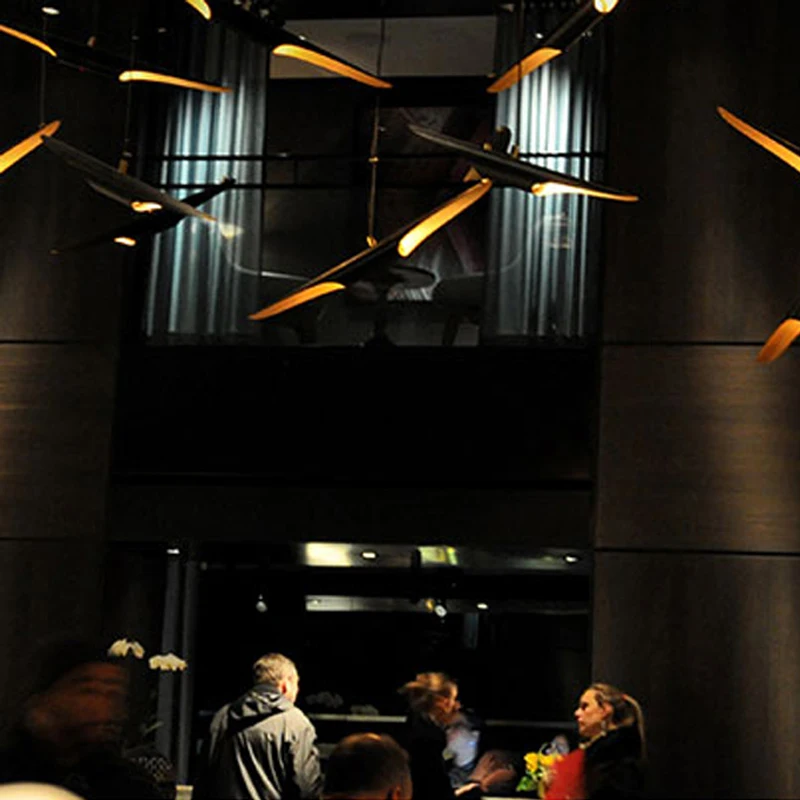 Replica Delightfull Coltrane modern loft LED hanging lamp light fixture gold black wing aluminum tube hanging pendant lamp light gold ceiling lights