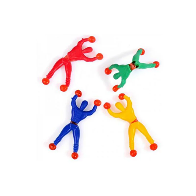 5pcs lot Free shipping climbing spider man sticky climbing wall Superman nostalgic toys for children kids