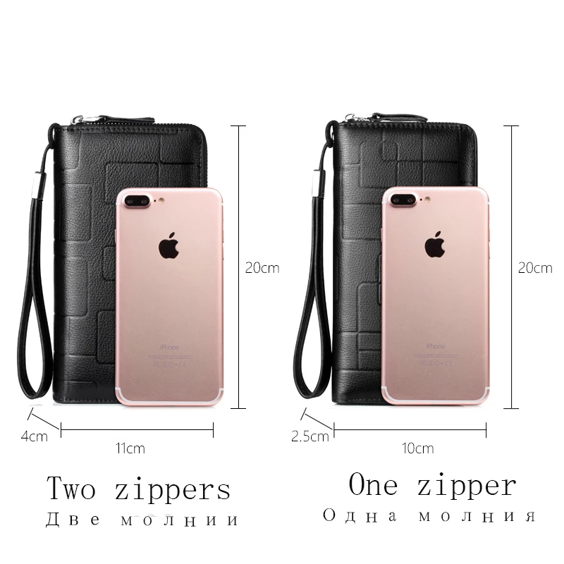 Pаспродажа Новинка, многофункциональный Длинный кошелек из натуральной кожи, коровья кожа, на молнии, зажим для денег, мужской простой дизайн, деловой ...