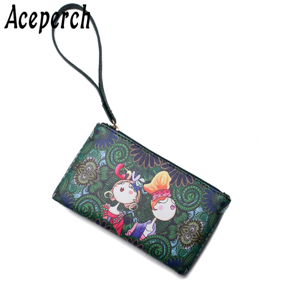 

ACEPERCH Women PU Leather Coin Purse Mini Small Wallet Female Leather Creative Designer Individuation Printing Make Up Coin Bags
