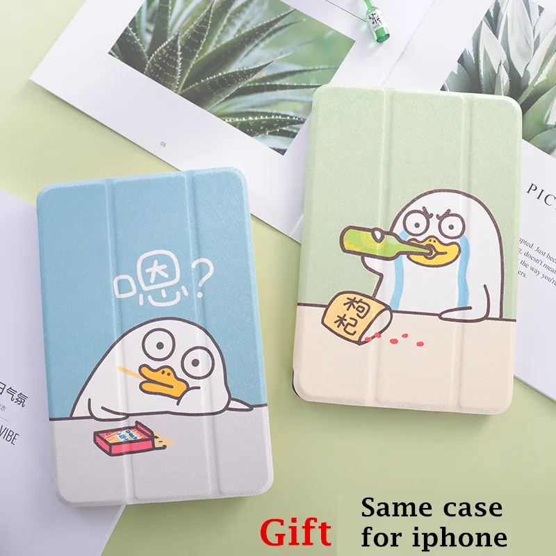 

Cute Duck Magnet Flip Cover For iPad Pro 9.7 11 air 10.5 12.9 Air2 Mini 1 2 3 4 5 2019 Tablet Case for New iPad 9.7 2017 2018