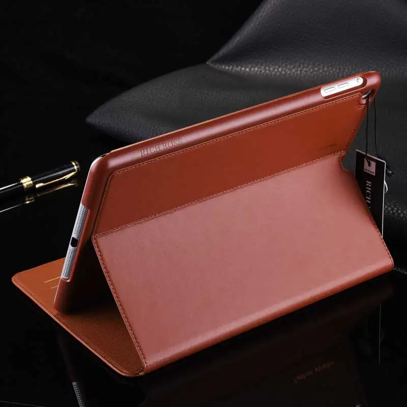 For iPad Air Air2 9.7 inch Universal Tablet Case Genuine Leather Flip Case Foldable Stand Smart Cover for Apple iPad 9.7