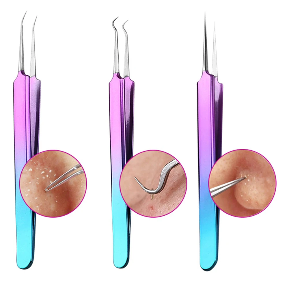 

Face Care Tool Stainless Steel Acne Tweezer Eyelash Curler Makeup Extention Clip Blackhead Remover Clean Extractor Multi Purpose