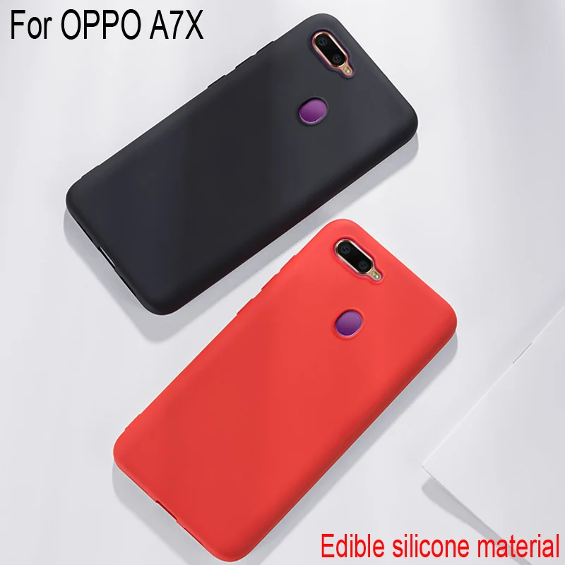 

Luxury Soft Back Matte Color Cases For OPPO A7X A 7X Simple Solid Color Ultrathin TPU Case Candy Color Back Cover For OPPO A7X