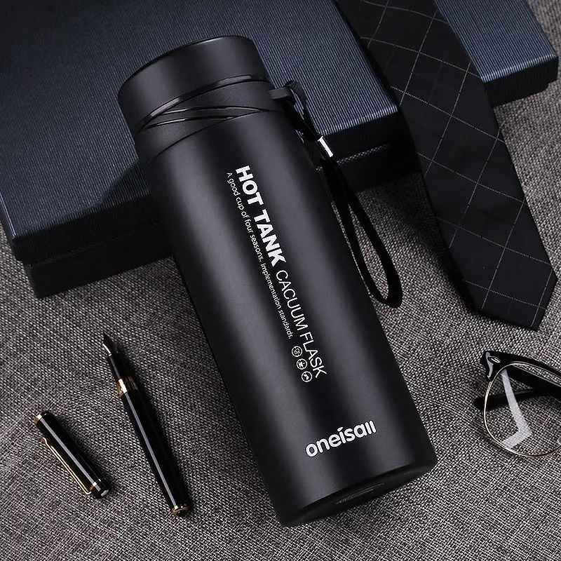 מוצר 900ml Thermal Cup Vacuum Flask Heat Water Tea Mug Thermos Coffee