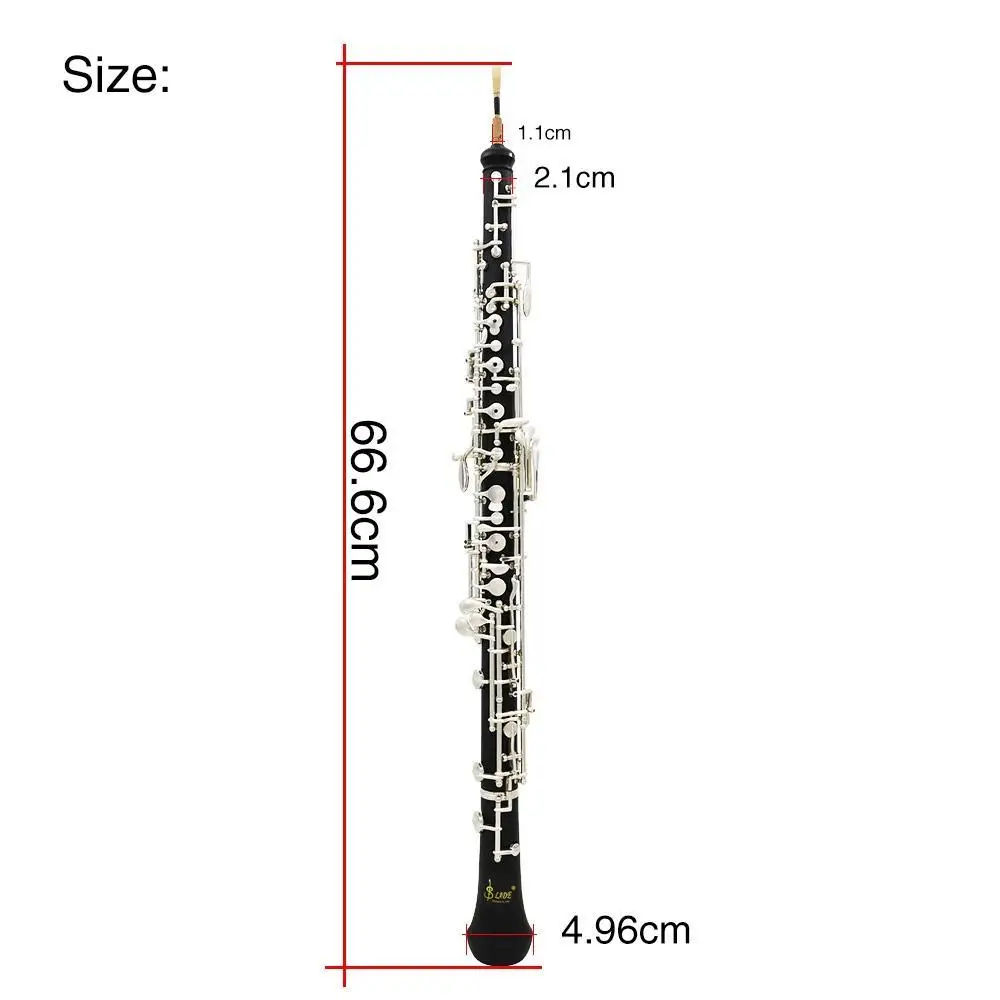 Профессиональный oboe C Ключ Мельхиор покрытый 620g/21,9 oz Серебряный деревянный черный музыкальный инструмент