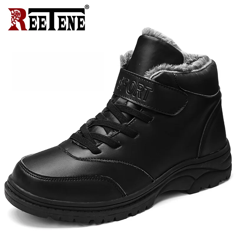REETENE Winter Men Boots Comfortable Men'S Walking Shoes Suede High