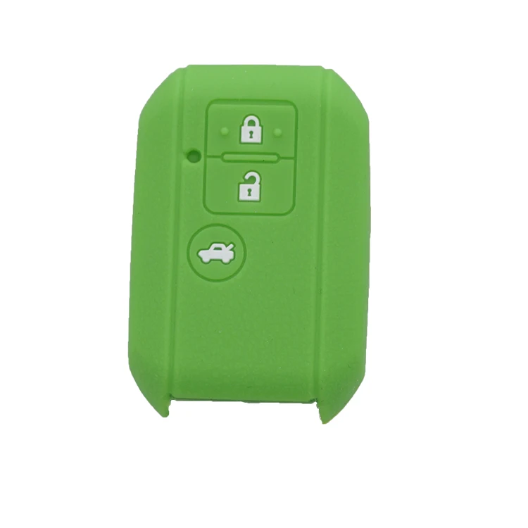 Cocolockey силиконовый Автомобильный ключ чехол Брелок для suzuki maruti dzire/ertiga / Swift ключ 3 кнопки без логотипа автомобиля стиль - Название цвета: green
