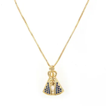 

12pcs Hot sale Blue Zircon Goddess Pendant copper fashion Necklace gift