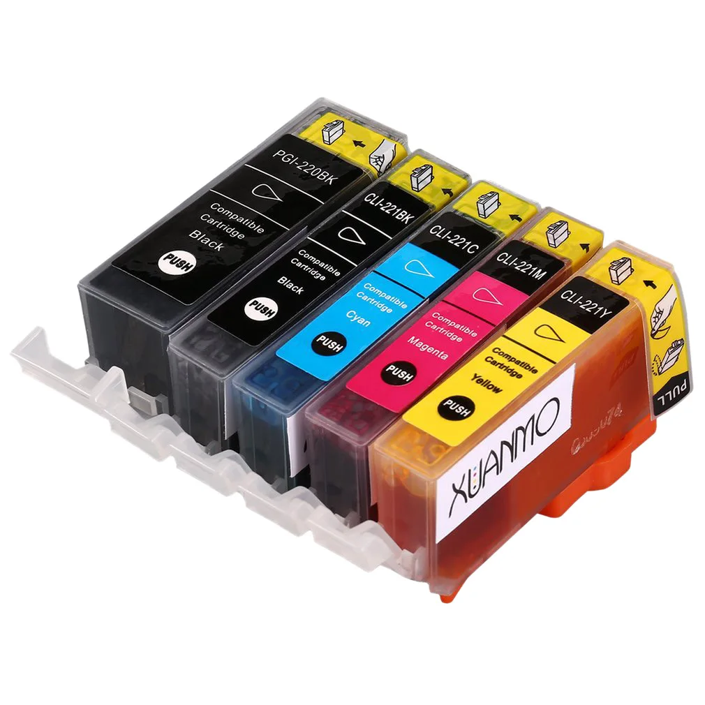 Xuanmo 20PK Pgi 220 Cli 221 Mp568 Mp620 Mp628 C M Y Совместимый чернильный картридж для принтера Canon