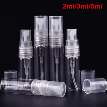 

1Lot 2ml/3ml/5ml Empty Clear Glass Spray Bottle Portable Perfume Atomizer Mini Sample Thin Glass Vials Wholesale