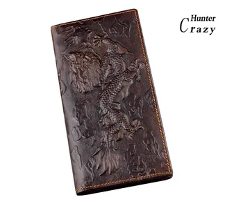 

CooL Dragon Real Leather Long Wallet Men's High Quality Billfold Purse
