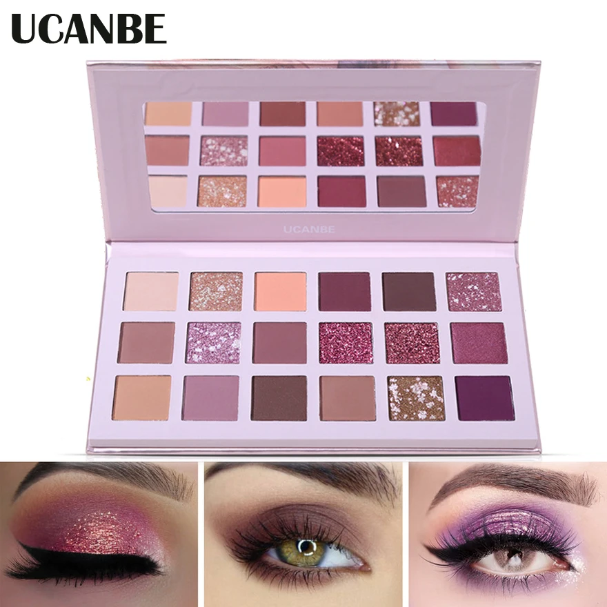 

Fashion Eyeshadow Palette Matte Shimmer Glitter Pigment Powder Makeup Eye Shadow Pallete Waterproof Paleta De Sombra 18 Colors