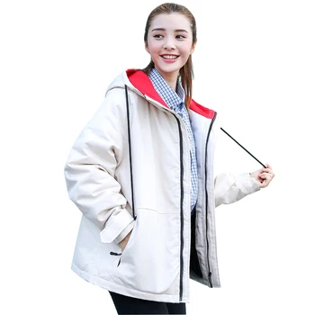 

2019 New Winter Jacket Women Warm Hooded Coat Jacket Female Parka Thickening Loose Coat Fashion cotton-padded clothes Outwear