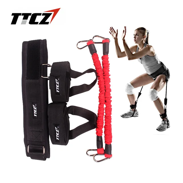 TTCZ Fitness Bounce Trainer Rope Resistance Band Basketball Tennis Running Jump Leg Strength