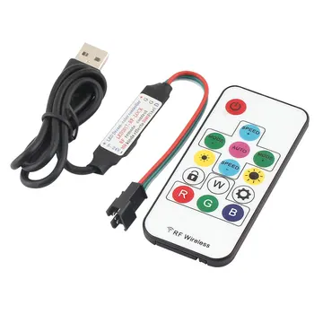 

WS2812 WS2812B LED Controller RGB Dimmer 5V RF Wireless 3Pin Jack USB Output WS2812 WS2812B RGB LED Strip Remote Controller