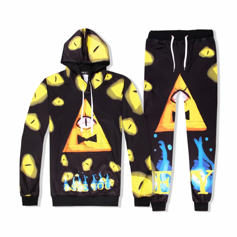 

New Funny Cartoon Gravity Falls Costume Bill Cipher Cosplay Clothing Casual Harajuku Hoodie Sweatshirt Track Suit